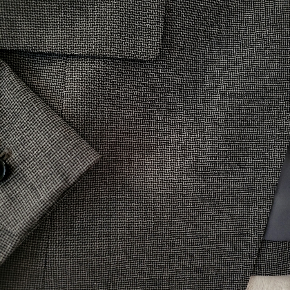 Ann Taylor Gray Micro Tooth One Button Blazer 8T (Tall) - Picture 4 of 13